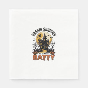 Funny Witch Halloween Haunted House Batty Graphic Napkin