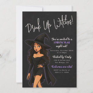 Funny Witch Halloween Party Invitation
