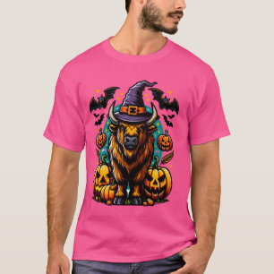 Funny Witch Hat Bison Scary Pumpkin Women Men Hall T-Shirt