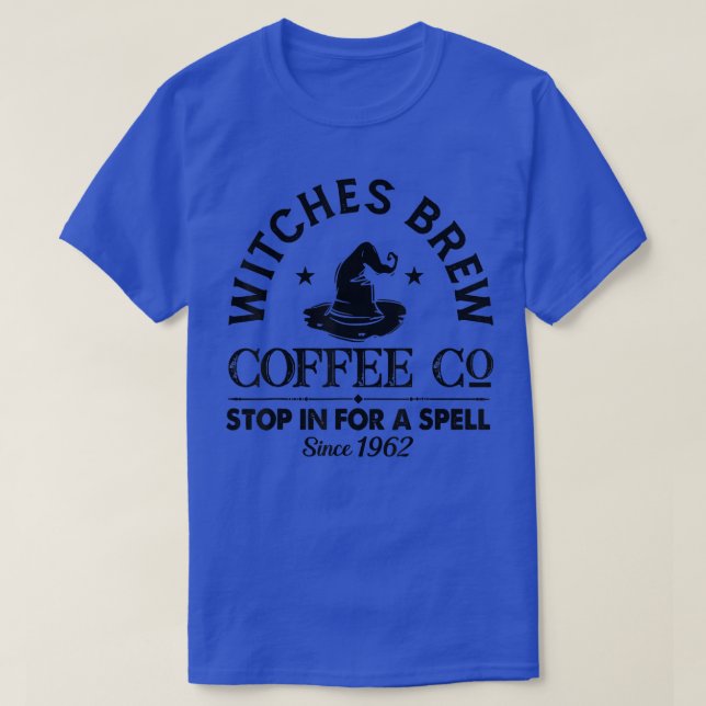 Funny Witch Hat Witches Brew Coffee Halloween 1050 T-Shirt (Design Front)