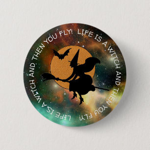 Funny Witch Humour Happy Halloween 6 Cm Round Badge