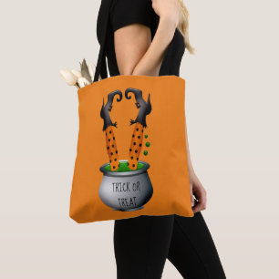 Funny witch orange Halloween theme Tote Bag