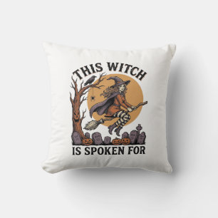 Funny Witch Shirt Haunted Graveyard Vintage Engrav Cushion