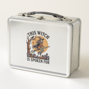Funny Witch Shirt Haunted Graveyard Vintage Engrav Metal Lunch Box