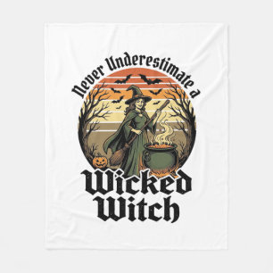Funny Witch Shirt Vintage Engraving Halloween Desi Fleece Blanket