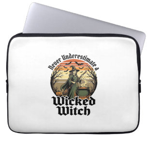 Funny Witch Shirt Vintage Engraving Halloween Desi Laptop Sleeve