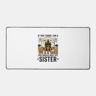 Funny Witch Sister Halloween Vintage Graphic_1 Desk Mat