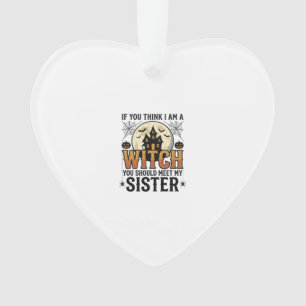 Funny Witch Sister Halloween Vintage Graphic_1 Ornament
