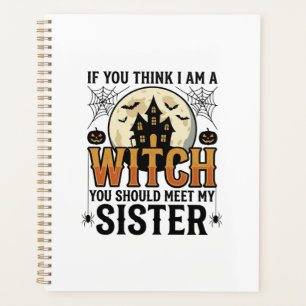 Funny Witch Sister Halloween Vintage Graphic_1 Planner