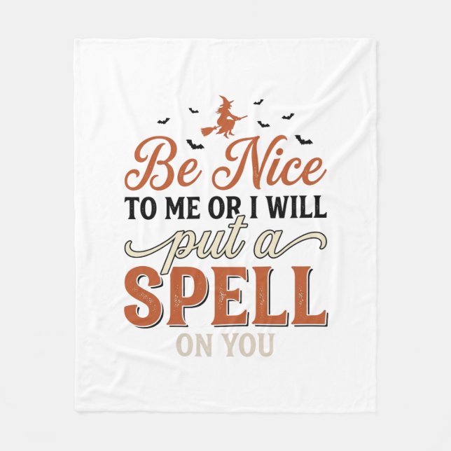 Funny Witch Spell Quote Halloween Vector Design_1 Fleece Blanket (Front)