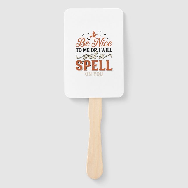 Funny Witch Spell Quote Halloween Vector Design_1 Hand Fan (Front)