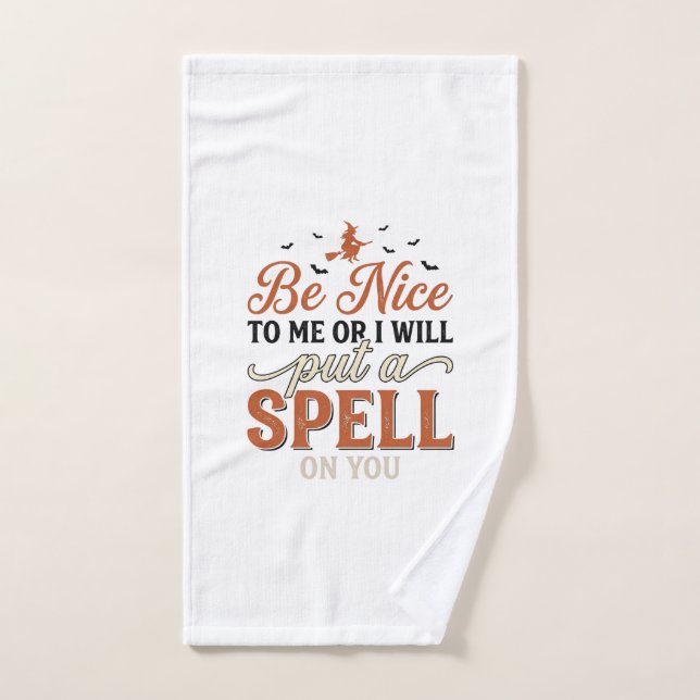 Funny Witch Spell Quote Halloween Vector Design_1 Hand Towel (Hand Towel)