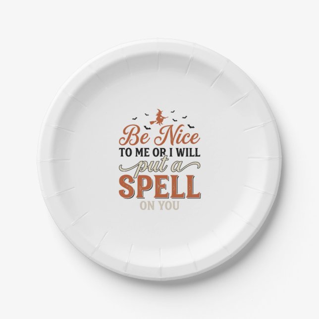 Funny Witch Spell Quote Halloween Vector Design_1 Paper Plate (Front)