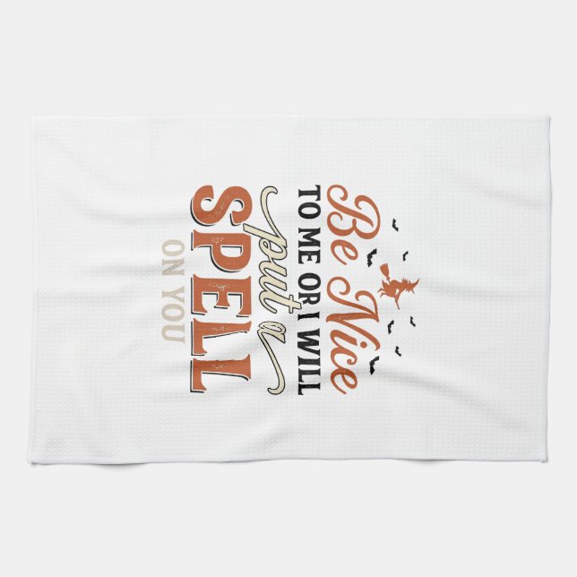 Funny Witch Spell Quote Halloween Vector Design_1 Tea Towel (Horizontal)