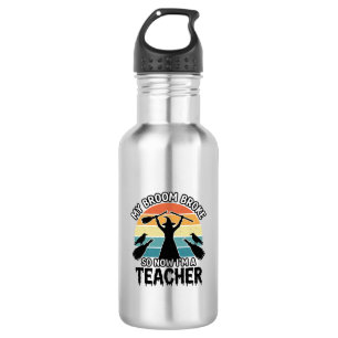 Funny Witch Teacher Broken Broom Halloween Design_ 532 Ml Water Bottle