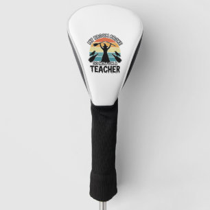 Funny Witch Teacher Broken Broom Halloween Design_ Golf Head Cover