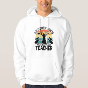 Funny Witch Teacher Broken Broom Halloween Design_ Hoodie