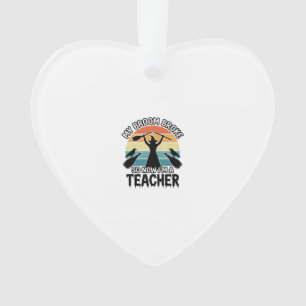 Funny Witch Teacher Broken Broom Halloween Design_ Ornament