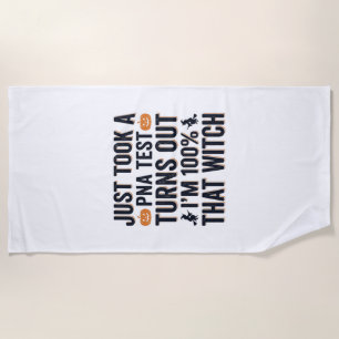 Funny Witch Test Halloween Quote Vector Design_1 Beach Towel