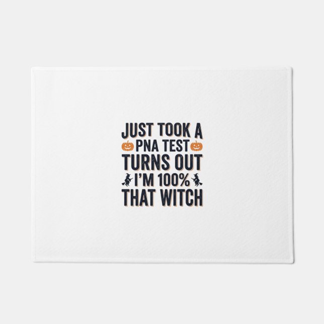 Funny Witch Test Halloween Quote Vector Design_1 Doormat (Front)