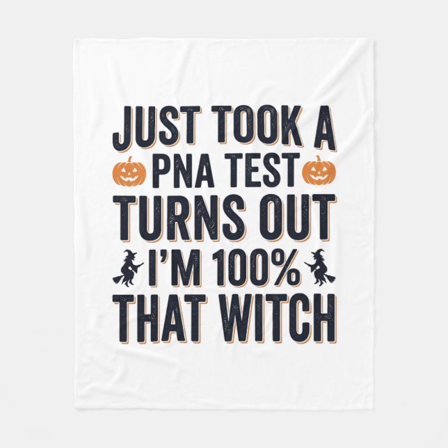 Funny Witch Test Halloween Quote Vector Design_1 Fleece Blanket (Front)