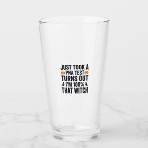 Funny Witch Test Halloween Quote Vector Design_1 Glass