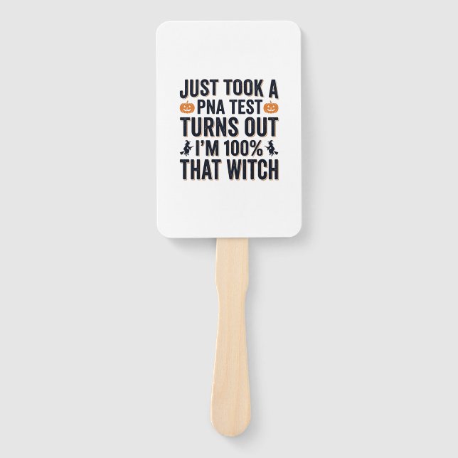 Funny Witch Test Halloween Quote Vector Design_1 Hand Fan (Front)