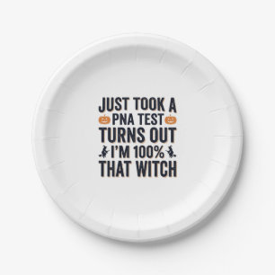 Funny Witch Test Halloween Quote Vector Design_1 Paper Plate