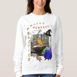 Funny Witch Toad Cartoon Humour Sweatshirt