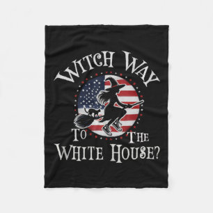 Funny Witch Way To White House Kamala Harris Wheim Fleece Blanket