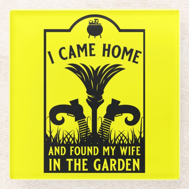 Funny Witch Wife Glass Coaster (Front)