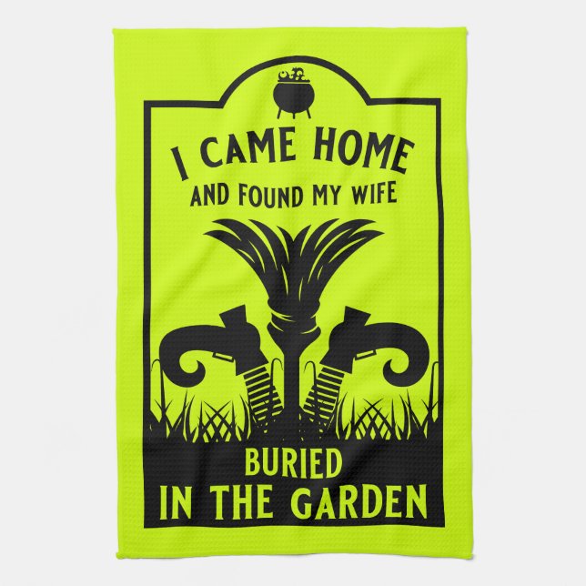 Funny Witch Wife Tea Towel (Vertical)