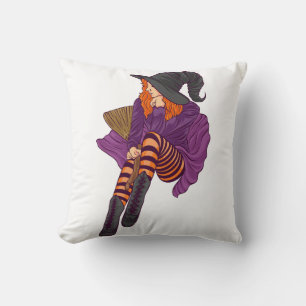 Funny witch witchy vibes halloween women girl cushion