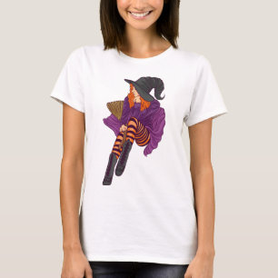 Funny witch witchy vibes halloween women girl T-Shirt
