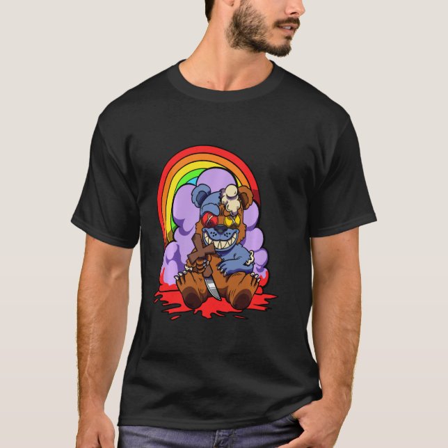 Funny Witchcraft Teddy Creepy Voodoo Doll Pastel G T-Shirt (Front)