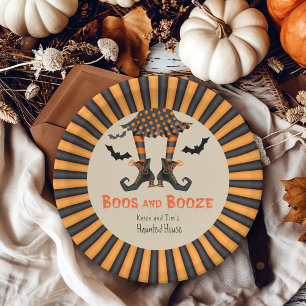 Funny Witch's Legs Halloween Party Paper Plate