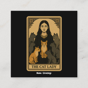 Funny Witchy Gothic Cat Lady Tarot Card Magical 
