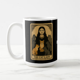 Funny Witchy Gothic Cat Lady Tarot Card Magical  Coffee Mug