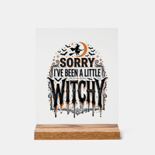 Funny Witchy Halloween Vintage Engraving Shirt Des Acrylic Sign