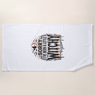 Funny Witchy Halloween Vintage Engraving Shirt Des Beach Towel