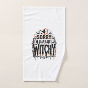 Funny Witchy Halloween Vintage Engraving Shirt Des Hand Towel