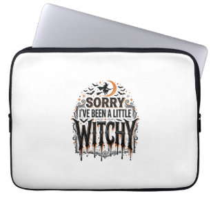 Funny Witchy Halloween Vintage Engraving Shirt Des Laptop Sleeve