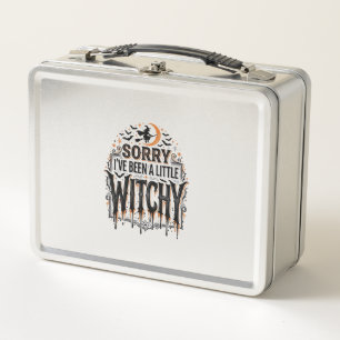 Funny Witchy Halloween Vintage Engraving Shirt Des Metal Lunch Box