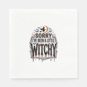 Funny Witchy Halloween Vintage Engraving Shirt Des Napkin