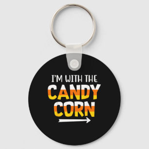 Funny with Candy Corn Halloween Matching Couples Key Ring