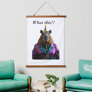 Funny with capybara hanging tapestry
