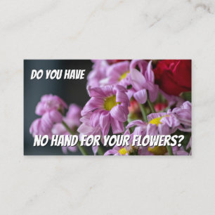 Funny withered flower florist expertise needed bus business card
