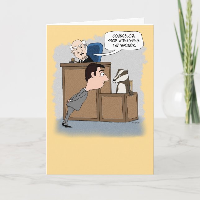 Funny Witnessing the Badger Birthday Card (Front)