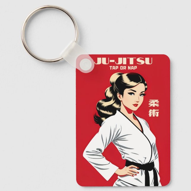 Funny Witty Ju-Jitsu BJJ MMA Martial Arts Humour Key Ring (Front)