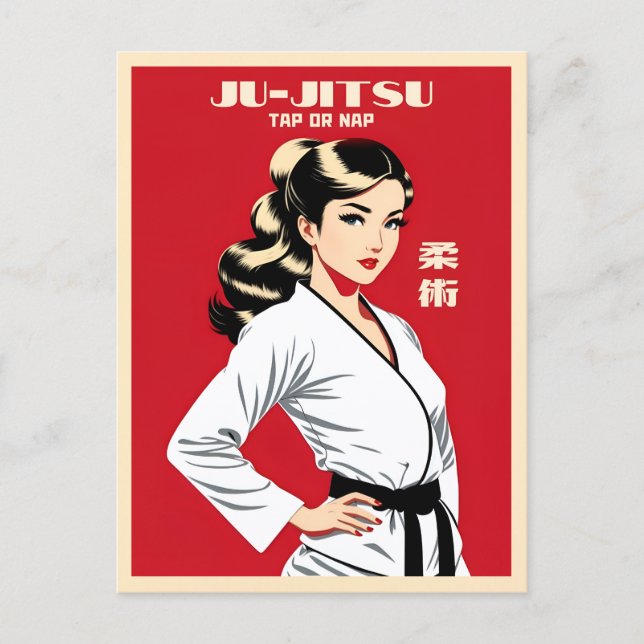 Funny Witty Ju-Jitsu BJJ MMA Martial Arts Humour Postcard (Front)